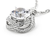 White Cubic Zirconia Rhodium Over Sterling Silver Pendant With Chain 6.86ctw