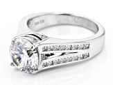 White Cubic Zirconia Platinum Over Sterling Silver Ring 5.71ctw