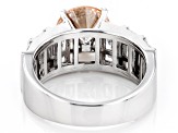 Champagne And White Cubic Zirconia Rhodium Over Sterling Silver Ring 7.19ctw