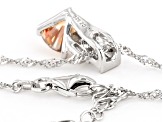Champagne And White Cubic Zirconia Rhodium Over Sterling Silver Pendant With Chain 5.02ctw