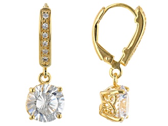 White Cubic Zirconia 18K Yellow Gold Over Sterling Silver Earrings 6.48ctw