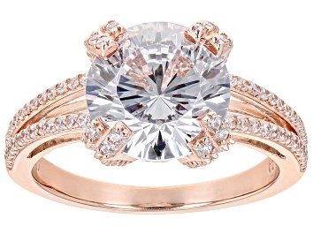 Picture of White Dillenium Cut Cubic Zirconia 18k Rose Gold Over Sterling Silver Ring 6.78ctw