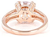 White Dillenium Cut Cubic Zirconia 18k Rose Gold Over Sterling Silver Ring 6.78ctw