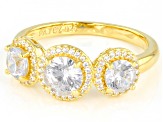 Dillenium Cut White Cubic Zirconia 18k Yellow Gold Over Sterling Silver Ring 2.50ctw