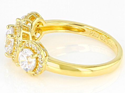 Dillenium Cut White Cubic Zirconia 18k Yellow Gold Over Sterling Silver Ring 2.50ctw