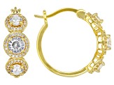 Dillenium Cut White Cubic Zirconia 18k Yellow Gold Over Sterling Silver Hoops 3.57ctw