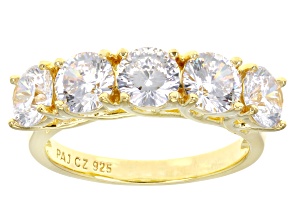 Dillenium Cut White Cubic Zirconia 18k Yellow Gold Over Sterling Silver Ring 4.67ctw