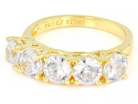 Dillenium Cut White Cubic Zirconia 18k Yellow Gold Over Sterling Silver Ring 4.67ctw