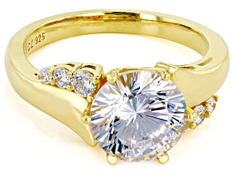 Dillenium Cut White Cubic Zirconia 18k Yellow Gold Over Sterling Silver Ring