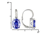 Blue And White Cubic Zirconia Rhodium Over Sterling Silver Earrings 10.95ctw