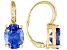 Blue and White Cubic Zirconia 18k Yellow Gold Over Sterling Silver Earrings 10.95ctw