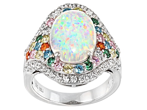 Cubic Zirconia CZ Accents Blue Green 925 Sterling Silver Wave Swirl Ring Size 5-14 Lab Opal Ring Inlay Inlaid