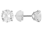 White Cubic Zirconia 10k White Gold Stud Earrings 2.86ctw