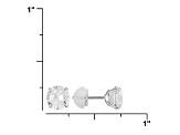 White Cubic Zirconia 10k White Gold Stud Earrings 2.86ctw