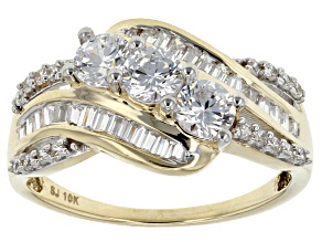 Bridal Rings Ring Sets More Jtv Cubic Zirconia 10k Yellow Gold Ring 2 57ctw 1 40ctw Dew