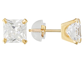 White Lab-Grown Diamond G VS 10k White Gold Stud Earrings 2.00ctw