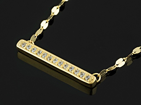 White Cubic Zirconia 10k Yellow Gold Necklace .05ctw