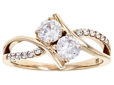 White Cubic Zirconia 10k Yellow Gold Ring 1.46ctw - BLG436 | JTV.com