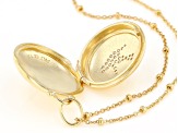 White Cubic Zirconia 1k Yellow Gold Dove Locket Pendant With Chain 0.22ctw