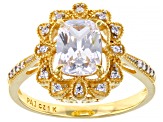 White Cubic Zirconia 1k Yellow Gold Ring 2.35ctw