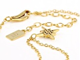 White Cubic Zirconia 1K Yellow Gold Star Necklace 0.10ctw