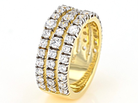 White Cubic Zirconia 1k Yellow Gold Ring 3.70ctw - BLG495 | JTV.com