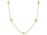 White Cubic Zirconia 1k Yellow Gold Necklace 3.43ctw