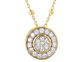 White Cubic Zirconia 1k Yellow Gold Necklace 0.34ctw