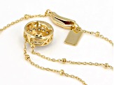 White Cubic Zirconia 1k Yellow Gold Necklace 0.34ctw