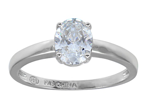 Cubic Zirconia Rhodium Over Sterling Silver Solitaire Ring  1.90ct