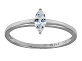 Cubic Zirconia Marquise Rhodium Over Sterling Silver Solitaire Ring .39ct