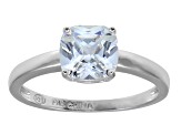 White Cubic Zirconia Rhodium Over Sterling Silver Solitaire Ring