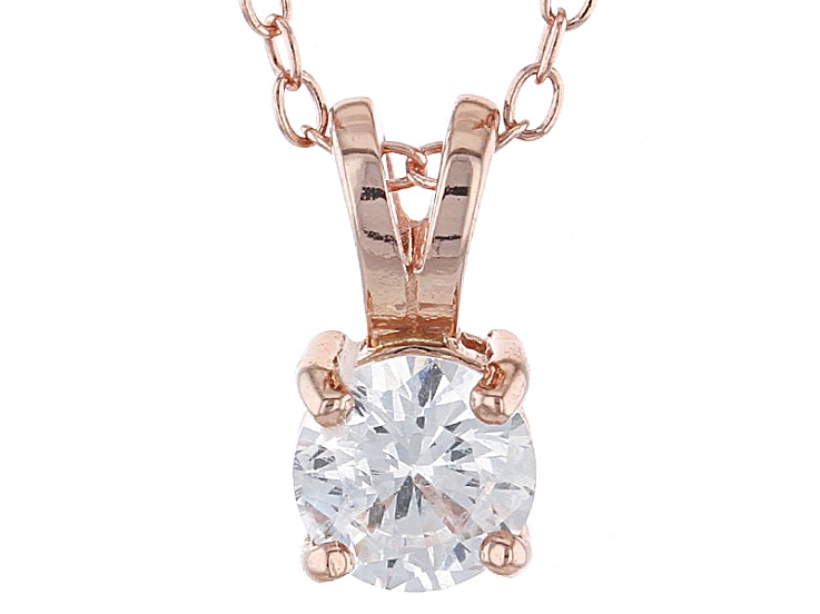 79ct Cubic Zirconia 18k Rose Gold Over Sterling Silver Pendant With 79ct Cubic Zirconia 18k Rose Gold Over Sterling Silver Pendant With 18 Chain Bli482 Jtv Com