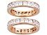 White Cubic Zirconia 18k Rose Gold Over Sterling Silver Eternity Band Set Of 2 5.06ctw