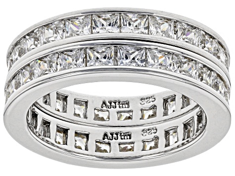 925 Sterling Silver Rhodium-plated Cubic Zirconia Eternity Band Ring