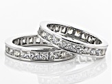 White Cubic Zirconia Rhodium Over Sterling Silver Eternity Band Ring Set 5.06ctw