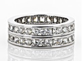 White Cubic Zirconia Rhodium Over Sterling Silver Eternity Band Ring Set 5.06ctw