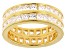 White Cubic Zirconia 18k Gold Over Sterling Silver Eternity Band Ring Set 5.06ctw