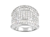 White Cubic Zirconia Rhodium Over Sterling Silver Ring 5.25ctw