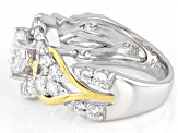 Cubic Zirconia Rhodium And 18k Yellow Gold Over Sterling Silver Ring 2.92ctw