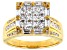 White Cubic Zirconia 18k Gold Over Sterling Silver Ring 2.36ctw