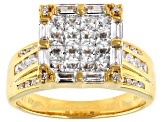 White Cubic Zirconia 18k Gold Over Sterling Silver Ring 2.36ctw