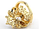 White Cubic Zirconia 18k Yellow Gold Over Sterling Silver Ring 3.95ctw