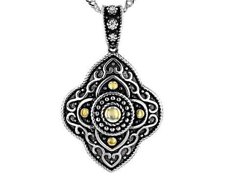 White Cubic Zirconia Rhodium Over Sterling Silver Pendant With Chain 0.03ctw