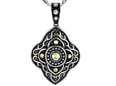 White Cubic Zirconia Rhodium Over Sterling Silver Pendant With Chain 0.03ctw