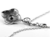 White Cubic Zirconia Rhodium Over Sterling Silver Pendant With Chain 0.03ctw