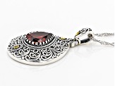 Red Cubic Zirconia Rhodium Over Sterling Silver Pendant With Chain 3.98ctw