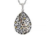 Champagne Cubic Zirconia Rhodium Over Sterling Silver Pendant With Chain 0.73ctw