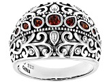 Red Cubic Zirconia Rhodium Over Sterling Silver Ring 1.07ctw