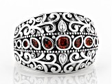 Red Cubic Zirconia Rhodium Over Sterling Silver Ring 1.07ctw